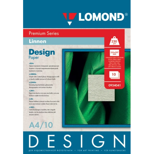 Fotopopierius Lomond Fine Art Paper Design Premium Linen Blizgus 230 g/m2 A4, 10 lapų-Foto