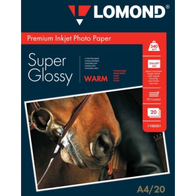 Fotopopierius Lomond Premium Photo Paper Super Blizgus 340 g/m2 A4, 20 lapų, Warm-Foto