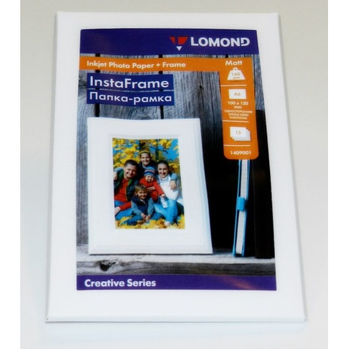 Fotopopierius Lomond Photo Inkjet Paper Matinis 160 g/m2 10x15, 15 sheets + InstaFrame White