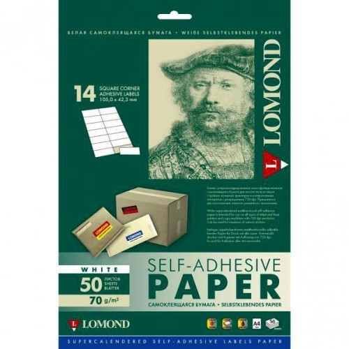 Lipnus popierius lipdukams Lomond Self-Adhesive Universal Labels, 14/105x41, A4, 50 lapų