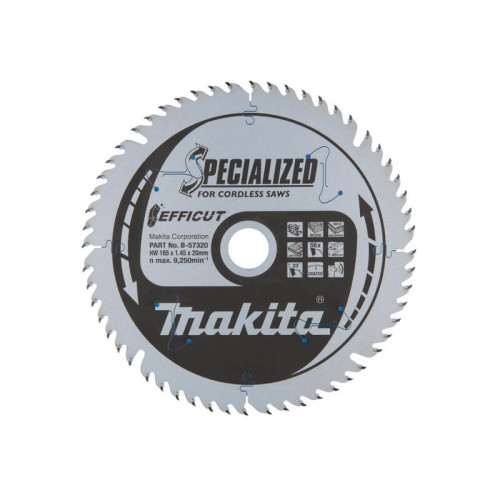 Medžio pjovimo diskas MAKITA Efficut 165x20x2,0 56T-Medžio pjovimo diskai-Pjovimo diskai