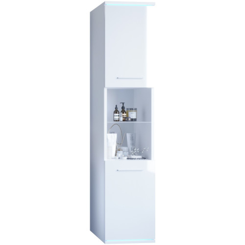 Spintelė DUO / SOLO DO1 balta blizgi-Vonios spintelės-Vonios kambario baldai