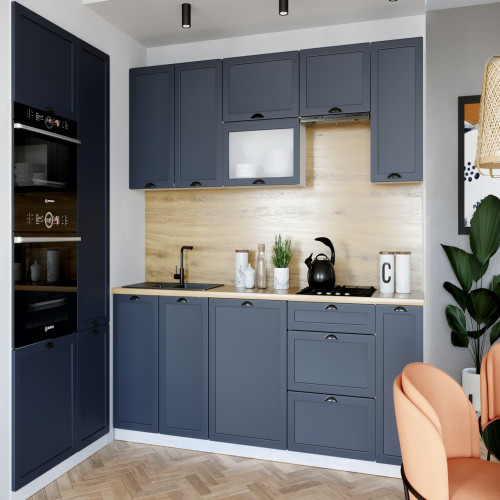 Virtuvė ADELE 1 tamsiai mėlyna matinė-Virtuvės baldų komplektai-Virtuvės Baldai