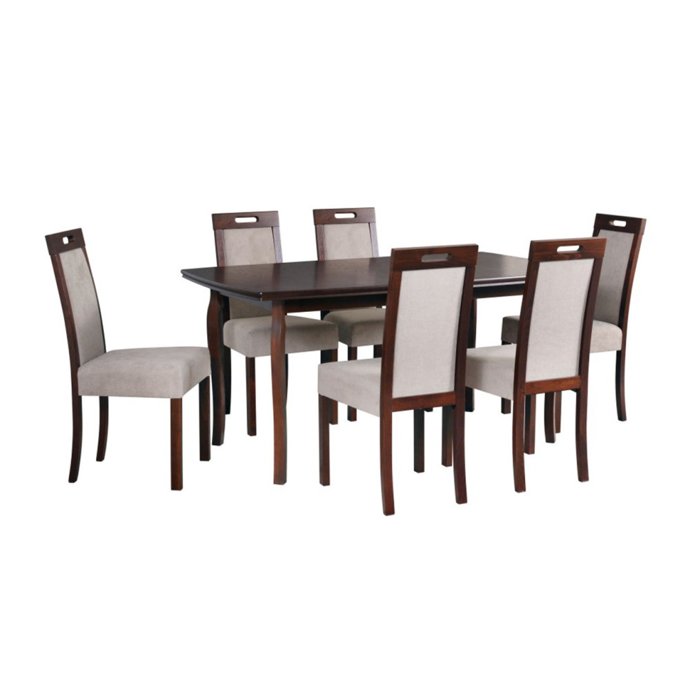 KENT 1 stalas + ROMA 5 kėdės (6 vnt.) - rinkinys DX12-Virtuvės Baldai-Baldai