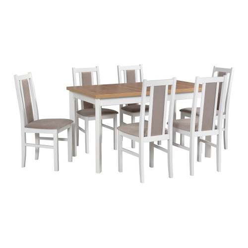 MODENA 1P stalas + BOS 14 kėdės (6 vnt.) - rinkinys DX14-Virtuvės Baldai-Baldai