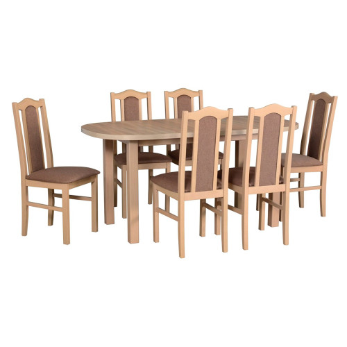 WENUS 1 stalas + BOS 2 kėdės (6 vnt.) - rinkinys DX2-Virtuvės Baldai-Baldai