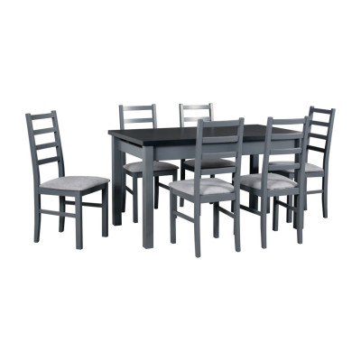 MODENA 1XL stalas + NILO 8 kėdės (6 vnt.) - komplektas DX18A-Virtuvės Baldai-Baldai