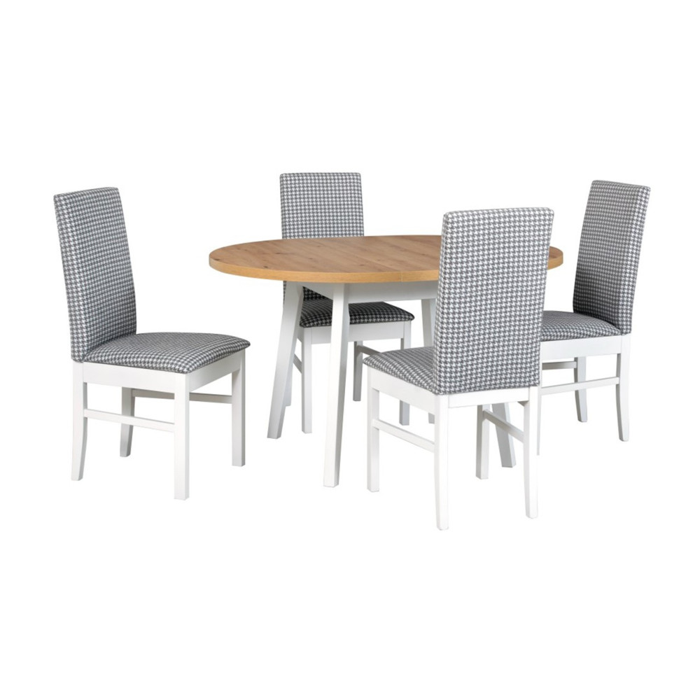 OSLO 3L stalas + ROMA 1 kėdės (4 vnt.) - rinkinys DX17A-Virtuvės Baldai-Baldai