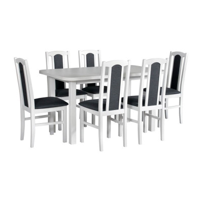 WENUS 2 stalas + BOS 7 kėdės (6 vnt.) - rinkinys DX3-Virtuvės Baldai-Baldai