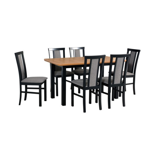 WENUS 2S stalas + MILANO 7 kėdės (6 vnt.) - komplektas DX31A-Virtuvės Baldai-Baldai