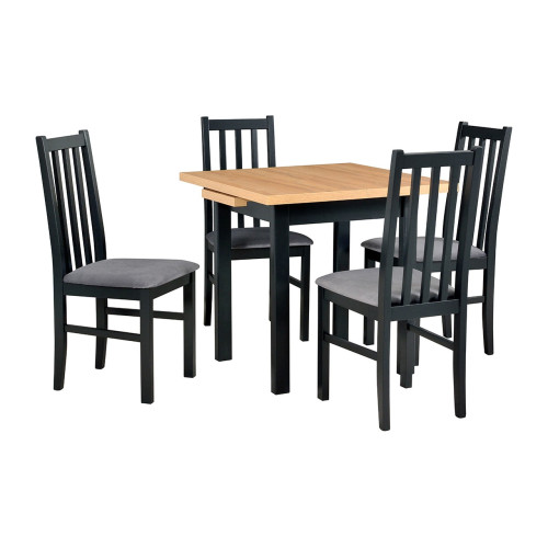 MAX 7 stalas + BOS 10 kėdės (4 vnt.) - komplektas DX33A-Virtuvės Baldai-Baldai