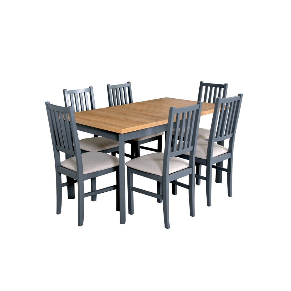 MODENA 1P stalas + NILO 7 kėdės (6 vnt.) - komplektas DX34A-Virtuvės Baldai-Baldai