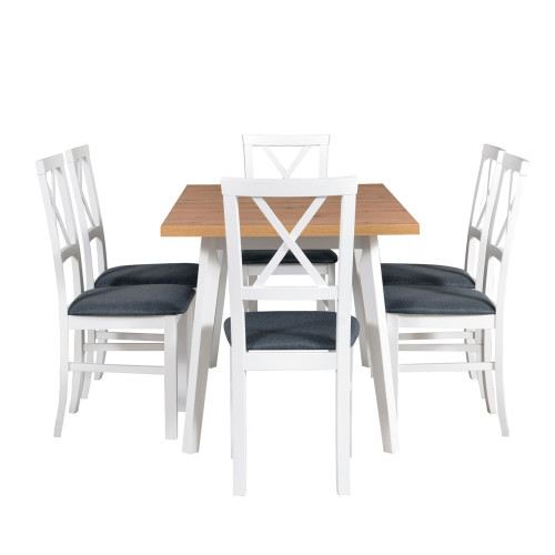 OSLO 5 stalai + MILANO 4 kėdės (4 vnt.) - komplektas DX36A-Virtuvės Baldai-Baldai