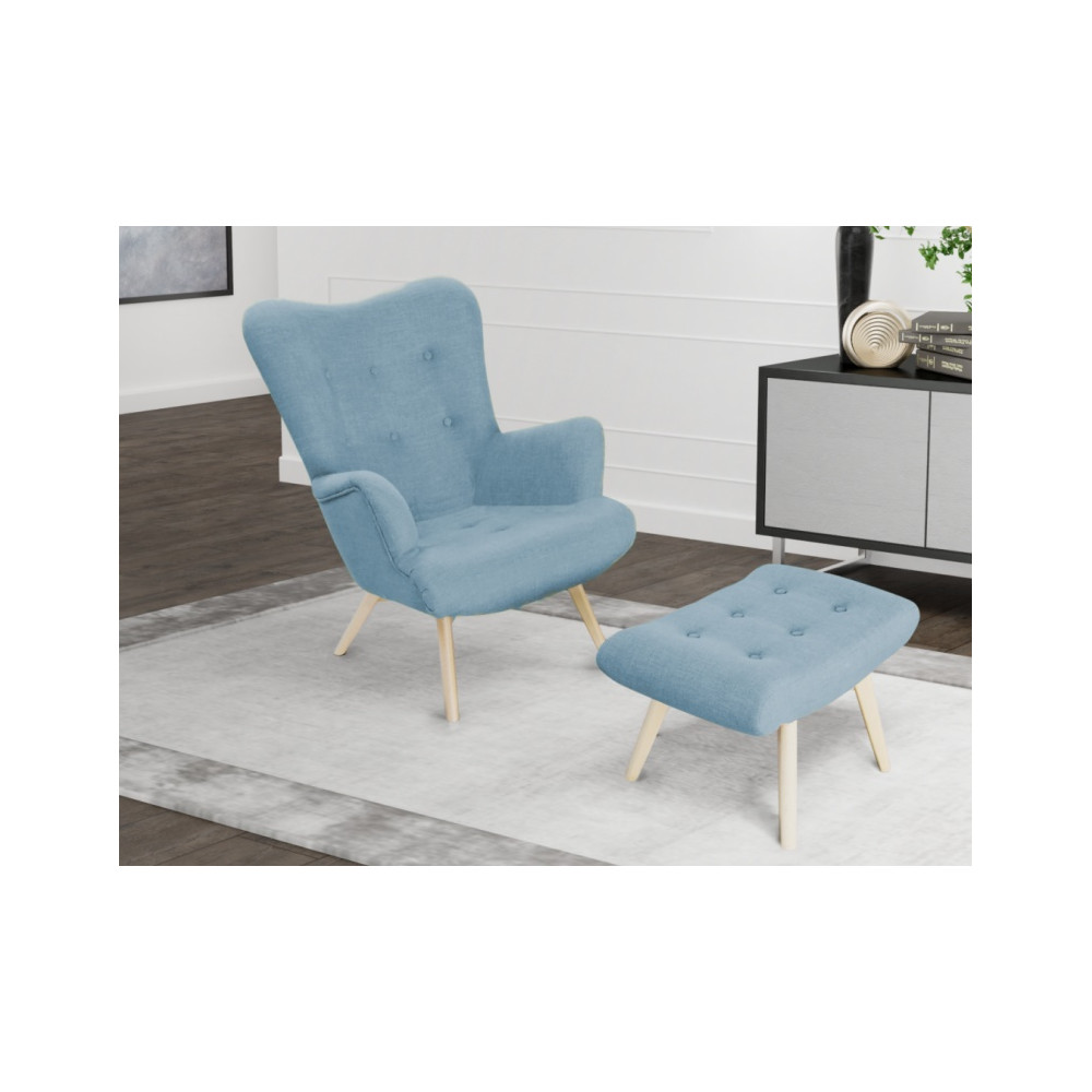 Fotelis + pufas AS 22-Foteliai-Svetainės baldai