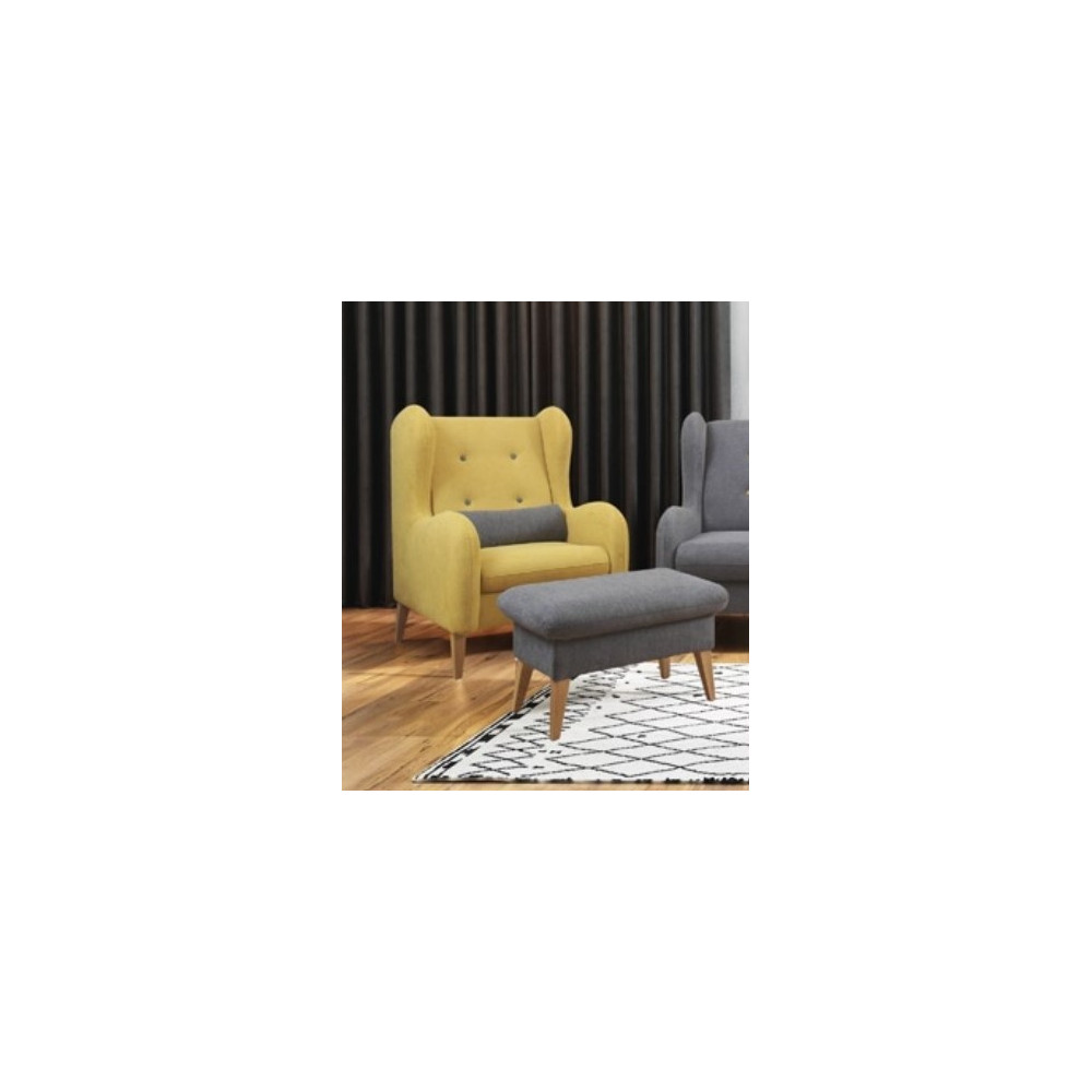 Fotelis + pufas LATI LE-Foteliai-Svetainės baldai