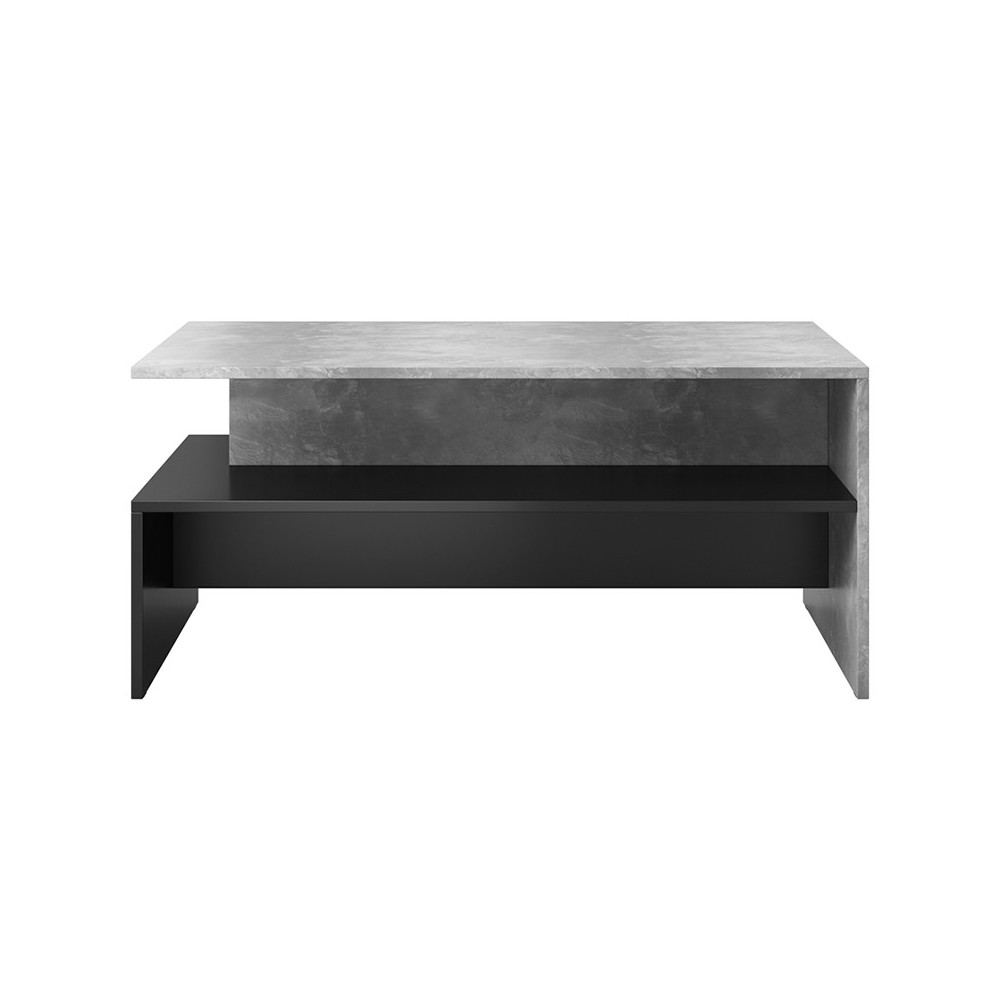 Kavos staliukas BAROS šviesus betonas / juoda-Svetainės baldai-Baldai