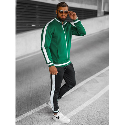 Žalios spalvos vyriškas sportinis komplektas Gialer-Sportiniai kostiumai-Vyrams