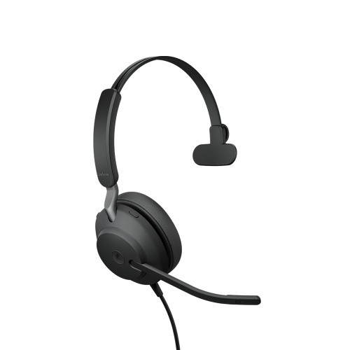 Jabra Evolve2 40 MS Teams Mono Laidinės ausinės, USB-C, Juoda-Ausinės ir