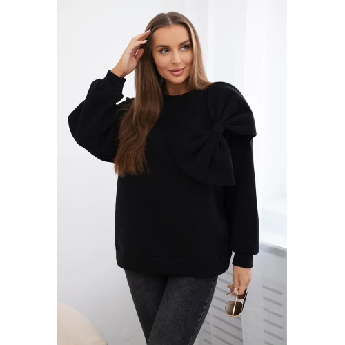 Moteriškas juodas džemperis Ribbon-Moteriški megztiniai-Moterims