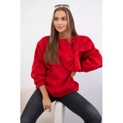 Moteriškas raudonas džemperis Ribbon-Moteriški megztiniai-Moterims