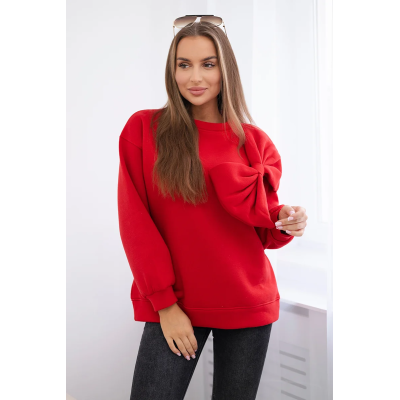 Moteriškas raudonas džemperis Ribbon-Moteriški megztiniai-Moterims
