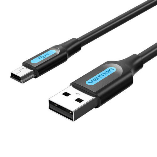 USB 2.0 A to Mini-B cable Vention COMBF 1m Black PVC-Laidai, kabeliai, adapteriai-IT technika