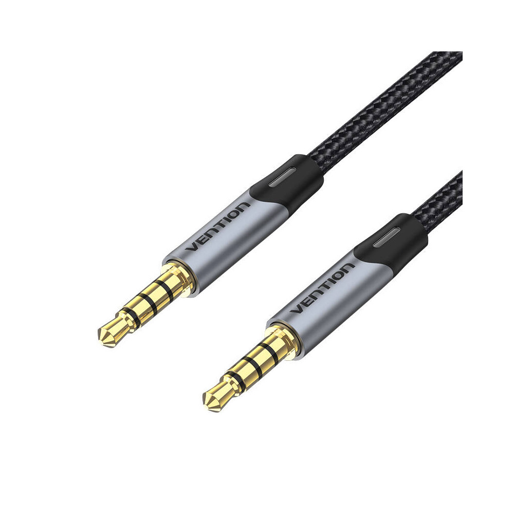TRRS 3.5mm Male to Male Aux Cable 1m Vention BAQHF Gray-Laidai ir adapteriai-Baterijos, laidai