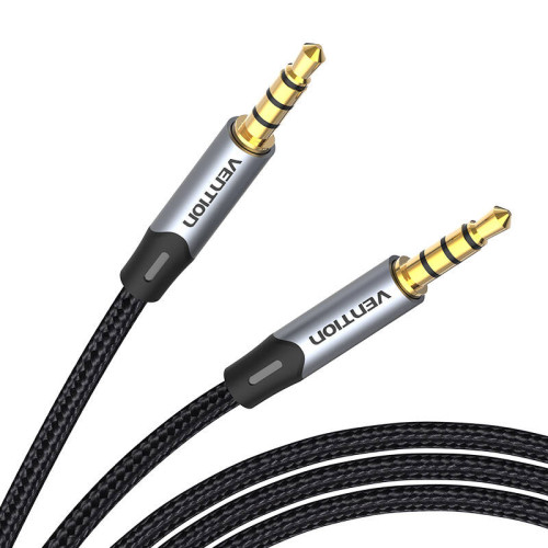 TRRS 3.5mm Male to Male Aux Cable 1m Vention BAQHF Gray-Laidai ir adapteriai-Baterijos, laidai
