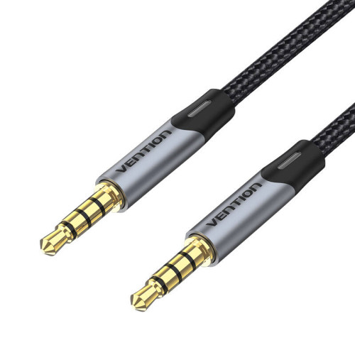 TRRS 3.5mm Male to Male Aux Cable 0.5m Vention BAQHD Gray-Laidai ir adapteriai-Baterijos