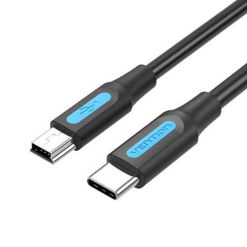 USB-C 2.0 to Mini-B 2A cable 1m Vention COWBF black-Laidai, kabeliai, adapteriai-IT technika