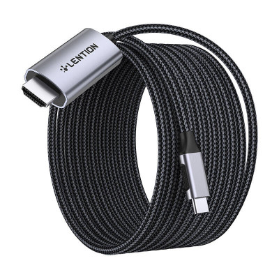 Lention USB-C to 4K60Hz HDMI cable, 3m (gray)-Laidai, kabeliai, adapteriai-IT technika