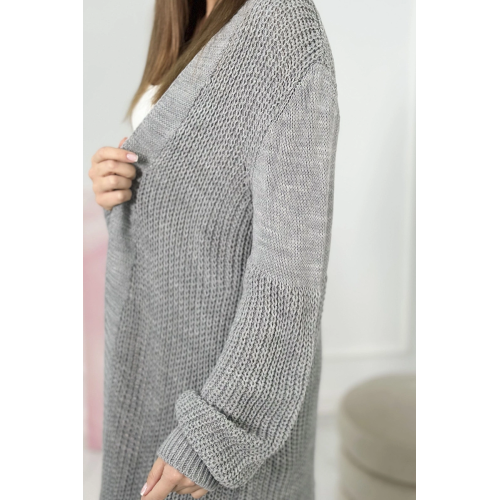 Moteriškas pilkas kardiganas Longy-Moteriški megztiniai-Moterims