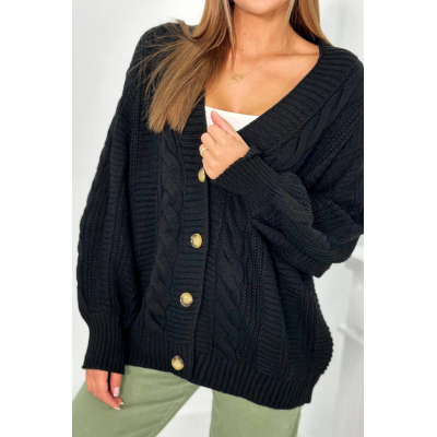 Moteriškas juodas megztinis Sari-Moteriški megztiniai-Moterims