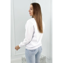 Moteriškas baltas džemperis Vintage-Džemperiai be gobtuvo-Džemperiai