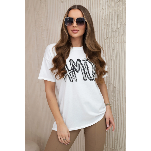 Moteriški balti marškinėliai Amor-Marškinėliai su užrašais-Marškinėliai