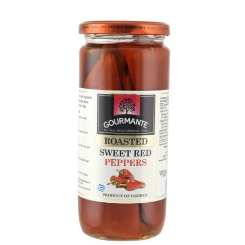 Apkeptos raudonos saldžiosios paprikos GOURMANTE, 450 / 360 g-Konservuotos daržovės-Bakalėja