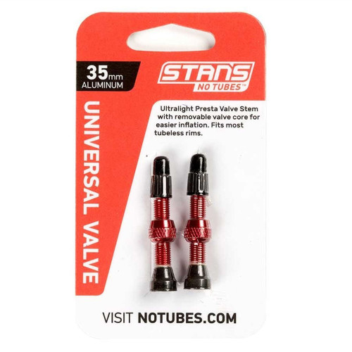 Ventiliai Stan's NoTubes bekamerinėms padangoms 35mm (raudoni)-Ventiliai-Bekamerinės sistemos