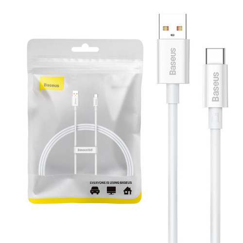 Cable USB do USB-C Baseus Superior 100W 1m (white)-Mobiliųjų telefonų priedai-Telefonai ir