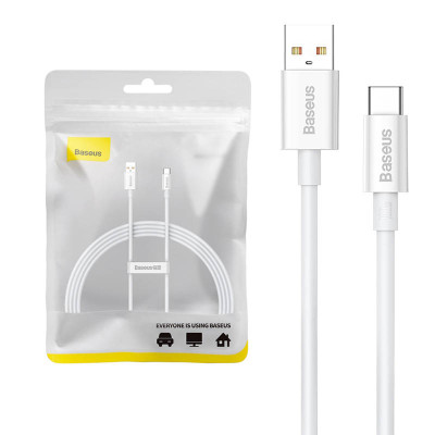 Cable USB do USB-C Baseus Superior 100W 1.5m (white)-Mobiliųjų telefonų priedai-Telefonai ir