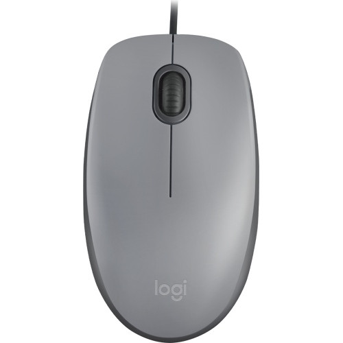 Logitech M110 Silent Laidinė pelė, USB Type-A, 1000 DPI, Mid Grey-Klaviatūros, pelės ir