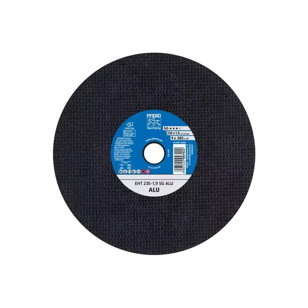 Pjovimo diskas aliuminiui PFERD EHT 230x1,9x22,23 SG ALU-Abrazyviniai metalo pjovimo