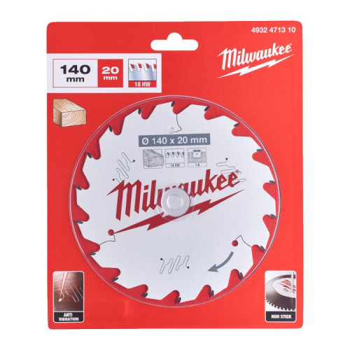 Medžio pjovimo diskas MILWAUKEE CSB P W 140x1,6x20 18ATB-Medžio pjovimo diskai-Pjovimo diskai