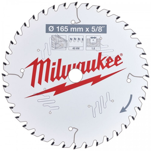 Medžio pjovimo diskas MILWAUKEE 165x15,87x1,6 40ATB-Medžio pjovimo diskai-Pjovimo diskai