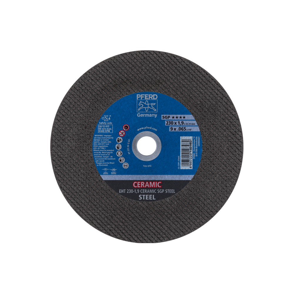 Pjovimo diskas PFERD EHT 230-1,9 Ceramic SGP Steel-Abrazyviniai metalo pjovimo diskai-Medžio