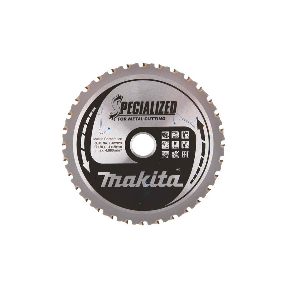 Metalo pjovimo diskas MAKITA HM 150x20mm 32T 0°-Metalo pjovimo diskai-Pjovimo diskai