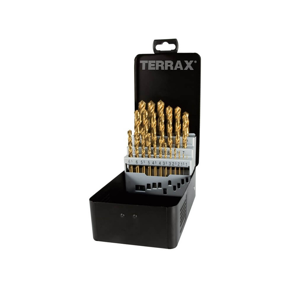 25 dalių grąžtų rinkinys RUKO Terrax HSS-G TiN-Grąžtų rinkiniai-Metalo grąžtai