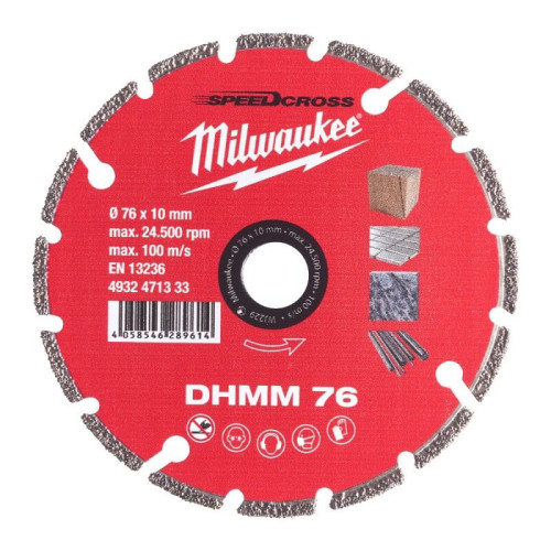 Universalus deimantinis diskas MILWAUKEE DHMM 76 76x10mm-Deimantiniai diskai-Pjovimo diskai