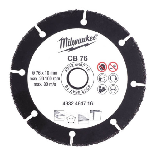 Karbidinis diskas MILWAUKEE CB 76 76x10mm-Medžio pjovimo diskai-Pjovimo diskai
