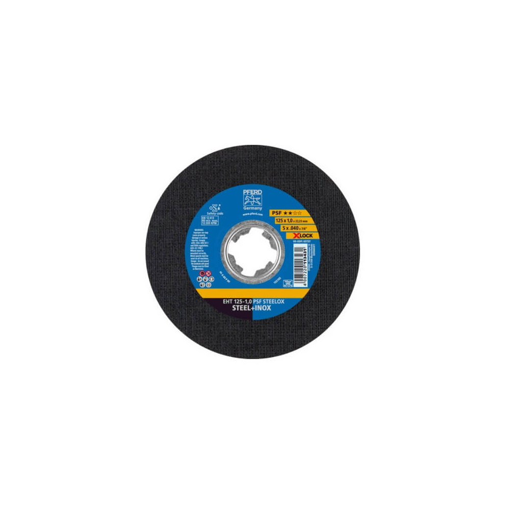 Pjovimo diskas PFERD EHT 125-1,0 PSF STEELOX/X-LOCK-Abrazyviniai metalo pjovimo diskai-Medžio