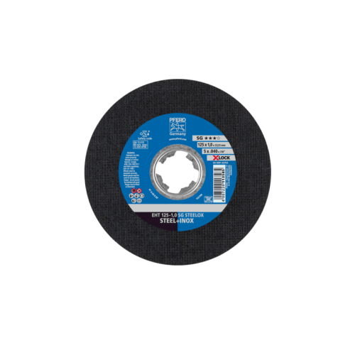 Pjovimo diskas PFERD EHT 125-1,0 SG STEELOX/X-LOCK-Abrazyviniai metalo pjovimo diskai-Medžio
